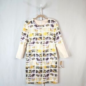 Rachel Roy Floral Faux Leather Dress Size Medium NWT